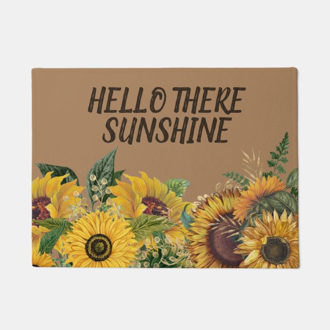 Tapete Girassóis Amarelos no Brown Hello Ali Sunshine (Frente)