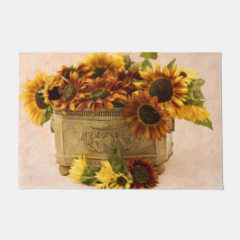 Tapete Girassóis De Laranja No Soquete De Tin