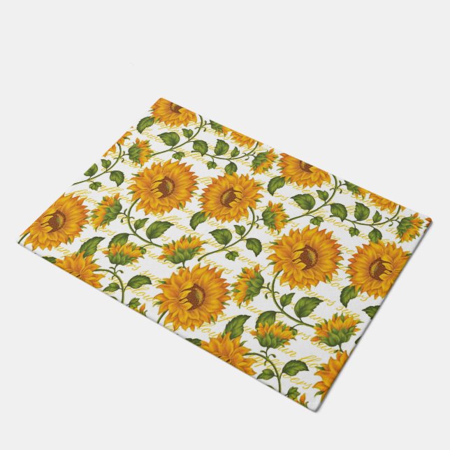 Tapete Girassóis e texto (Inclinado)