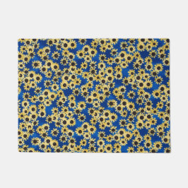 Tapete Girassol no Doormat azul