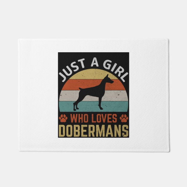 Tapete Girl ama Dobermans Door Mat (Frente)
