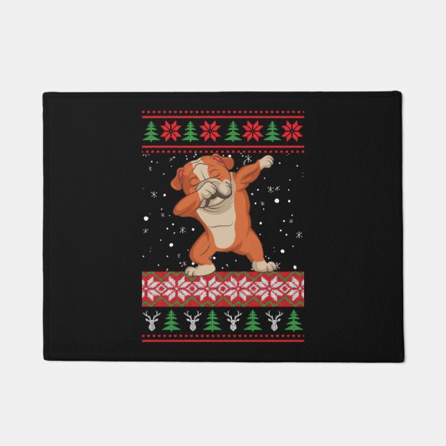 Tapete Glândula inglesa Bulldog Ugly Christmas Sweater (Frente)