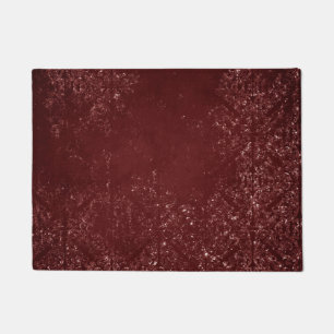 Tapete Glimmering Henna Grunge Damasco vermelho escuro
