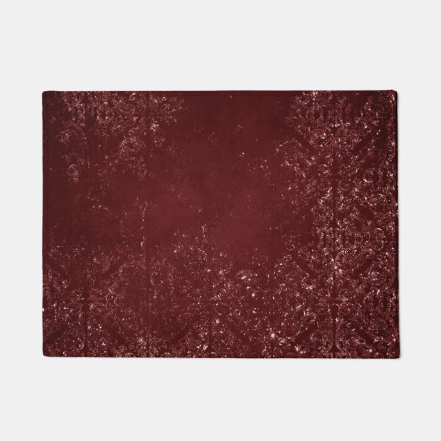 Tapete Glimmery Henna Grunge | Rich Bloch Red Glam Damask (Frente)
