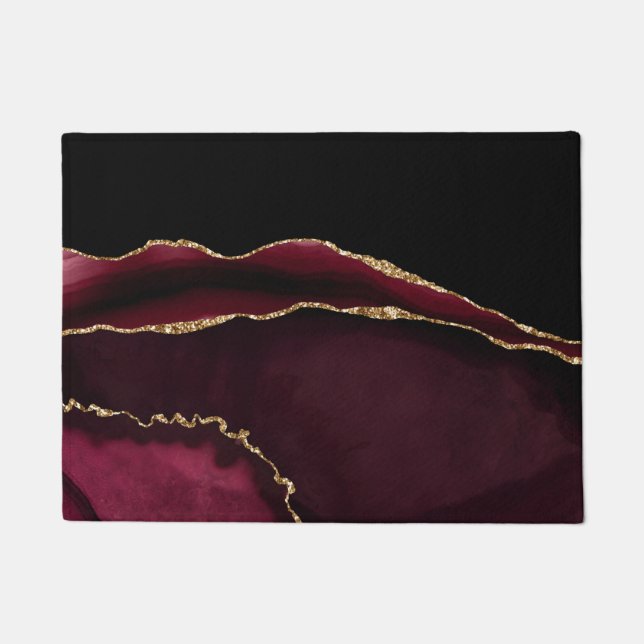 Tapete Gliteira Dourada de Gito Preto-Roxo Marble Agate (Frente)