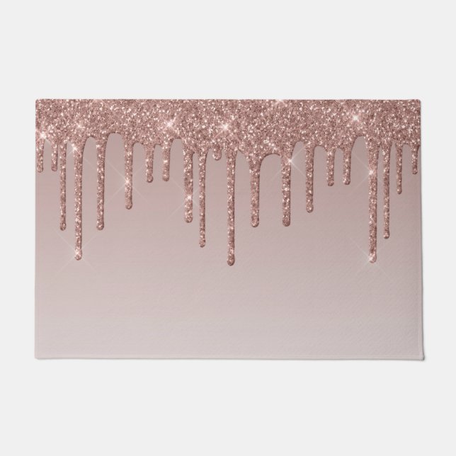 Tapete Glitter líquido de rosa Dourado (Frente)