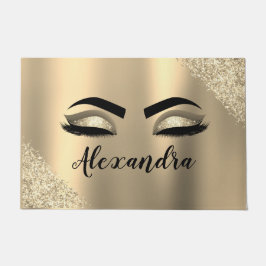 Tapete Glitter Sparkle Eyelashes Dourado Nome do Monogram