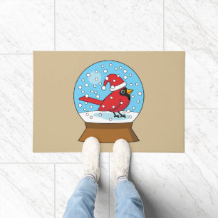 Tapete Globo de Neve com Cardeal Vermelho Bonito