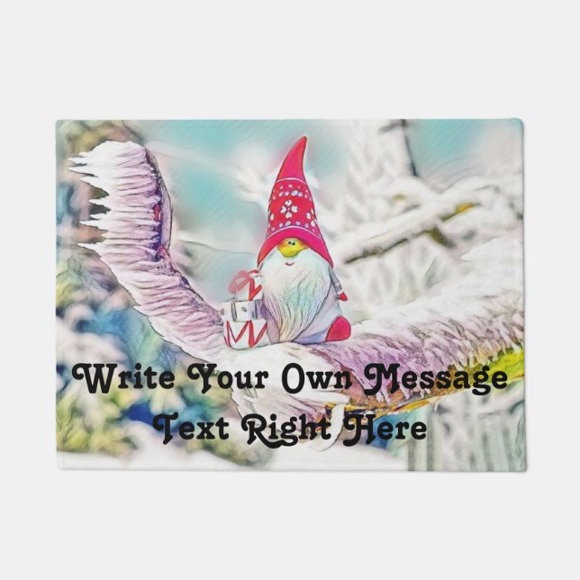 Tapete Gnomos na pintura a aquarela da neve (Frente)