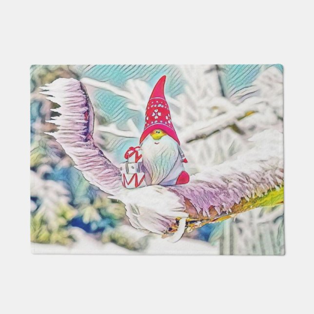 Tapete Gnomos na pintura a aquarela da neve (Frente)