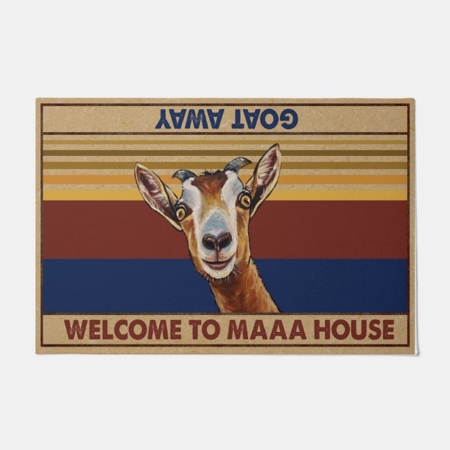 Tapete Goat Doormat, Engraçado Gift. (Frente)