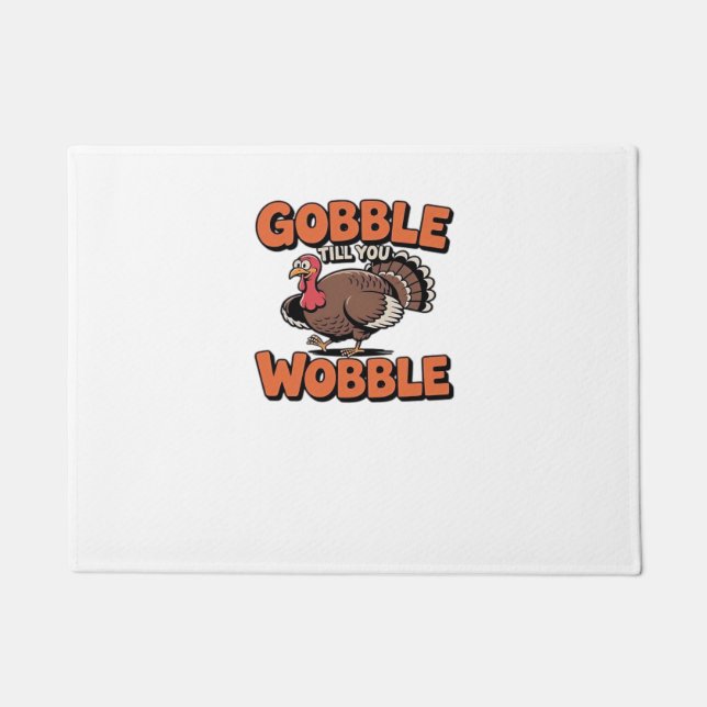 Tapete Gobble Till You Wobble - Engraçada Turca Cartoon C (Frente)