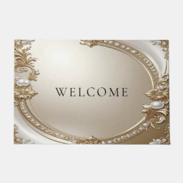 Tapete Golden Ornate Frame with Pearls Doormat