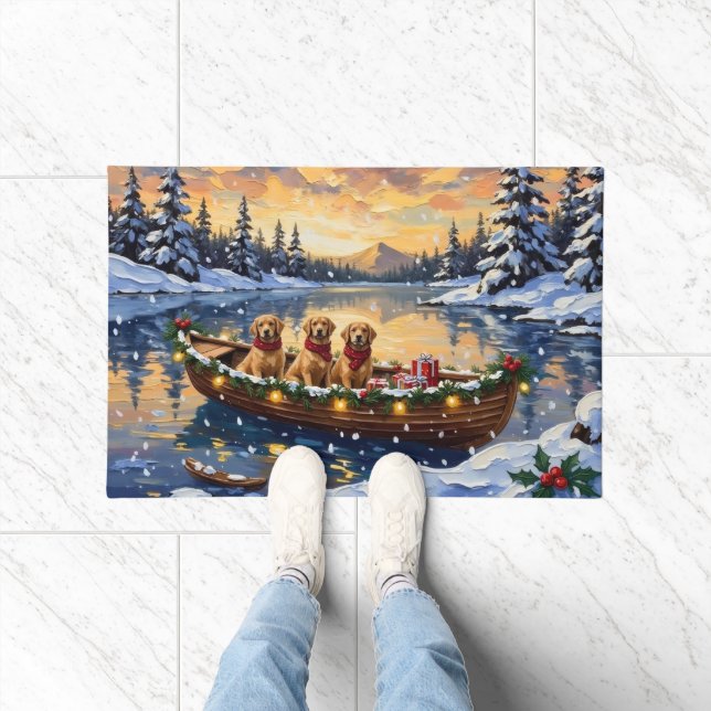 Tapete Golden Retriever Christmas Boat Holiday (Interior)