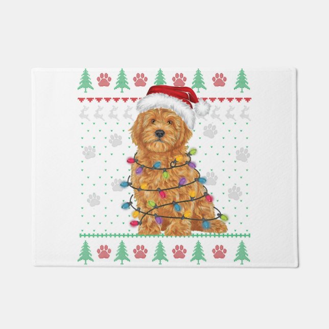 Tapete Goldendoodle Natal Feio Suar Engraçado Cachorro En (Frente)