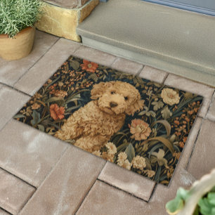 Tapete Goldendoodle Puppy no Jardim do Estilo William Mor