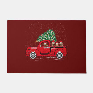 Tapete Goldendoodle Riding Red Truck Papais noeis Natal P