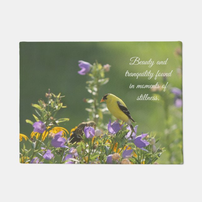Tapete Goldfinch em uma Flor Harebell (Frente)