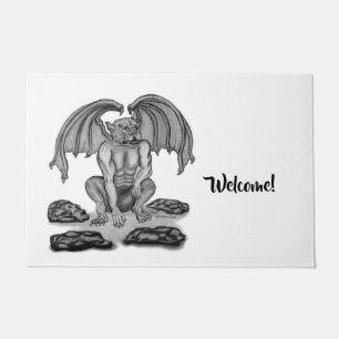 Tapete Golem Gargoyle, design preto e branco