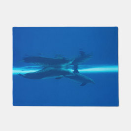 Tapete Golfinhos e reflexos, porta azul-oceano