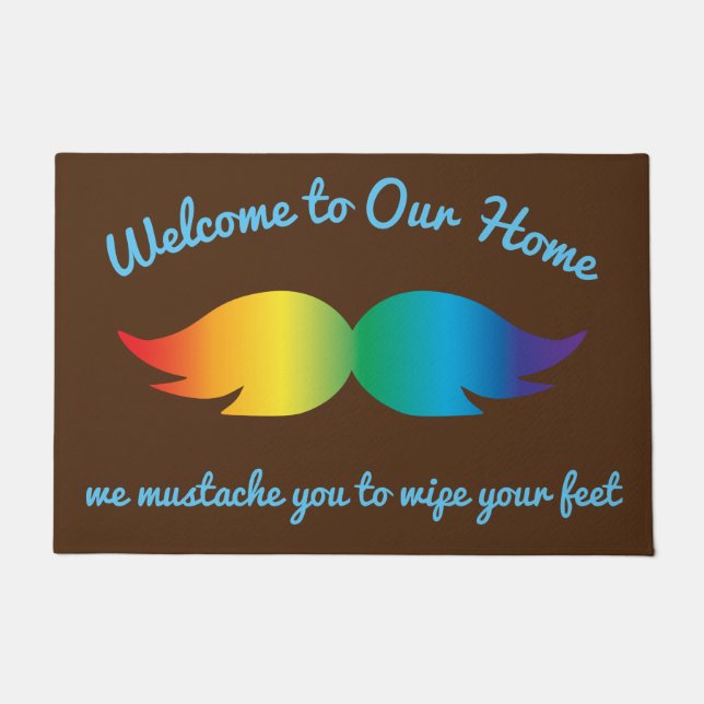 Tapete Goofy Rainbow Mustache (Frente)
