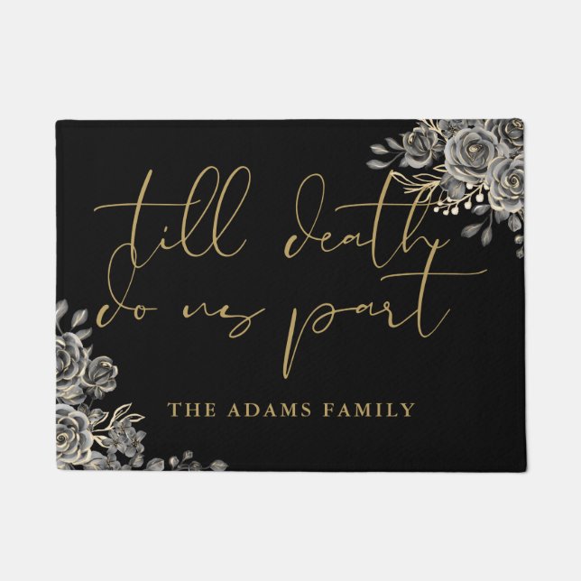 Tapete Gótico Preto E Dourado Personalizado (Frente)