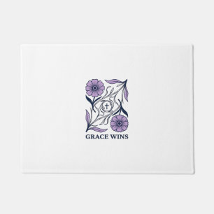 Tapete Grace Wins Floral Camiseta Cristã Vintage com Grav
