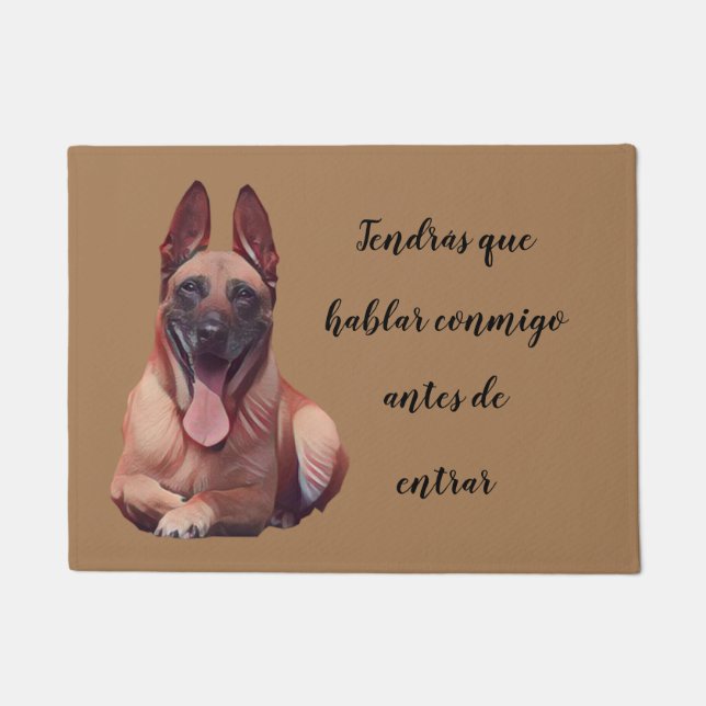 Tapete Gracioso Felpudo Belga Malinois Perro Doormat (Frente)