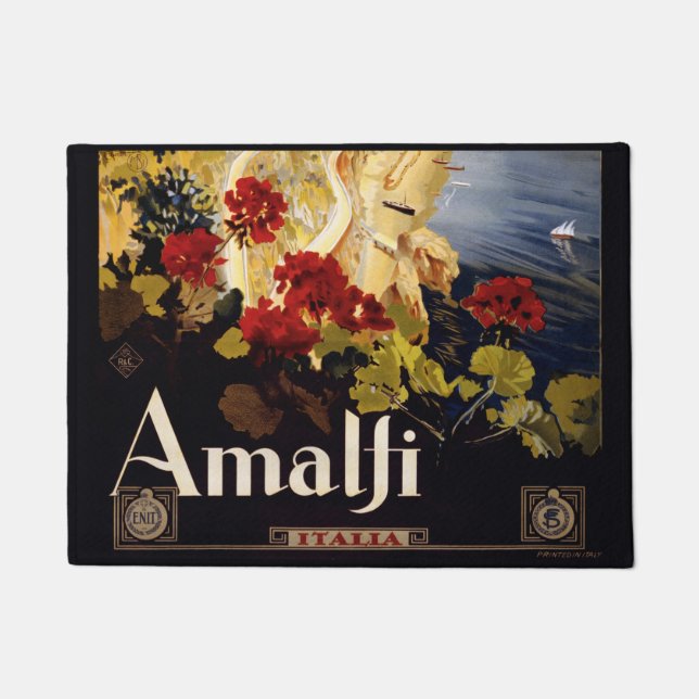 Tapete Gráfico de Arte do Poster de viagens Amalfi Itália (Frente)