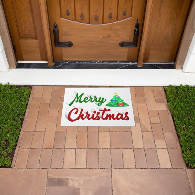 Tapete Gráfico verde da Árvore Feliz de Natal (Ar livre)