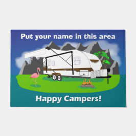 Tapete Grande doormat retro do reboque, eixo arborizado,