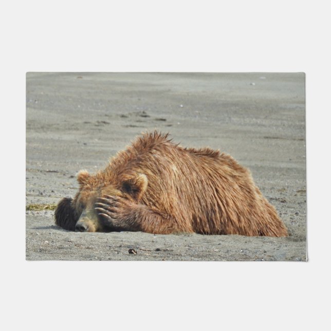 Tapete Grande esteira de porta com urso de urso (Frente)