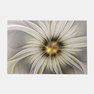 Tapete Grande Flor de Marfim, Abstrato Moderna Arte Fract