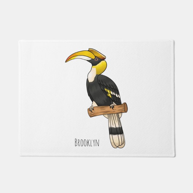 Tapete Great hornbill bird cartoon illustration  (Frente)