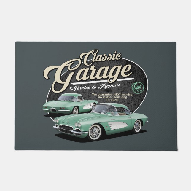 Tapete Green Classic Car Garage (Frente)