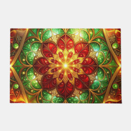 Tapete Green Red Decorative Holiday Doormat