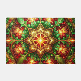 Tapete Green Red Decorative Holiday Doormat