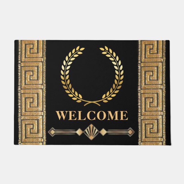Tapete Grego Key e Laurel Wreath Door Mat (Frente)