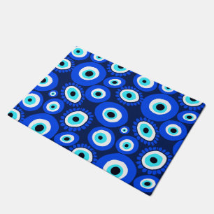 Tapete Grego - Símbolo da Sorte Azul Branco