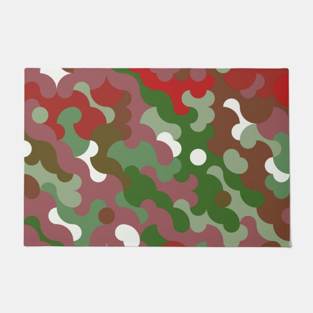 Tapete Groovy Funky Retro Boho Vermelho e Verde Natal (Frente)