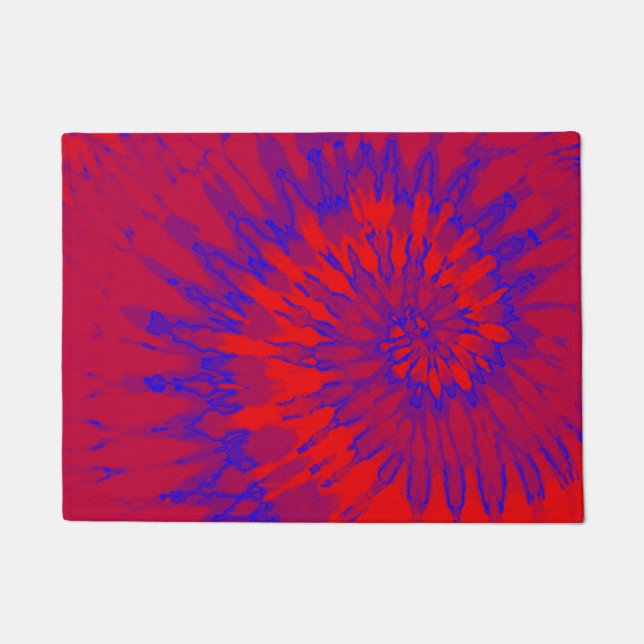 Tapete Groovy Tie Dye Spiral Red and Blue (Frente)