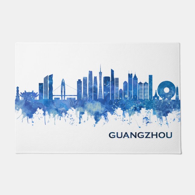 Tapete Guangzhou China Skyline Blue (Frente)