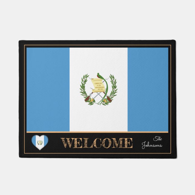 Tapete Guatemala e Guatemala Flag mats /sport Bem-vindos (Frente)