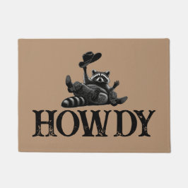 Tapete Guaxinim Divertido 'Howdy' com Chapéu e Botas de C