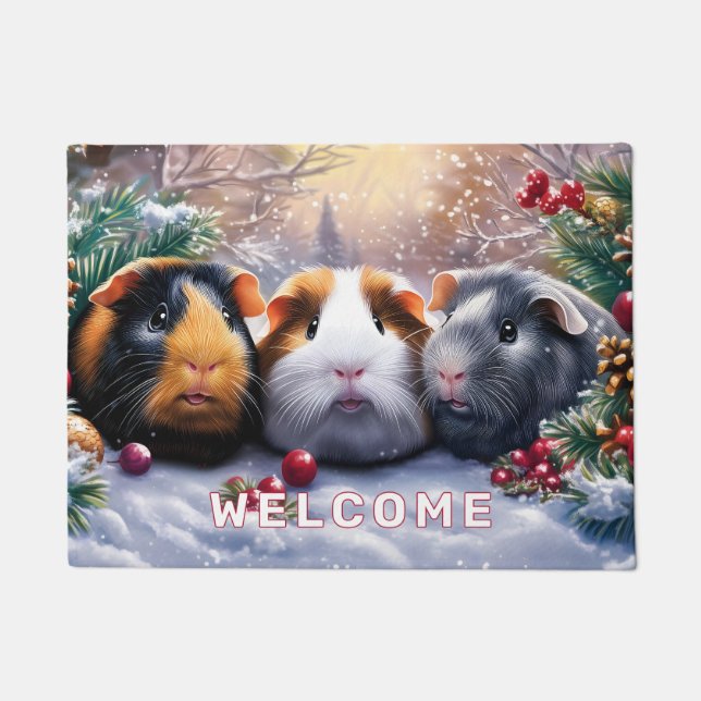 Tapete Guiné Pigs Winter Wonderland (Frente)