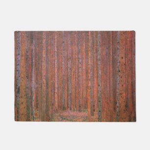 Tapete Gustav Klimt Fir Forest Tannenwald árvores vermel