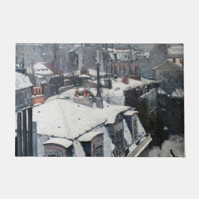 Tapete Gustave Caillebotte - Telhados na neve (Frente)