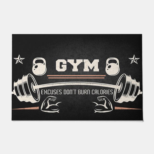 Tapete Gym Black doormat, Funny Fitness doormat (Frente)