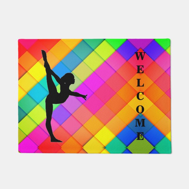 Tapete Gymnastics Abstrato Welcome Door Mat (Frente)