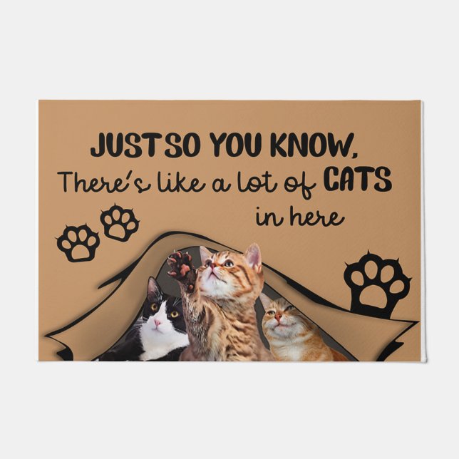 Tapete Há Muitos Gatos Aqui, Mat Interior (Frente)